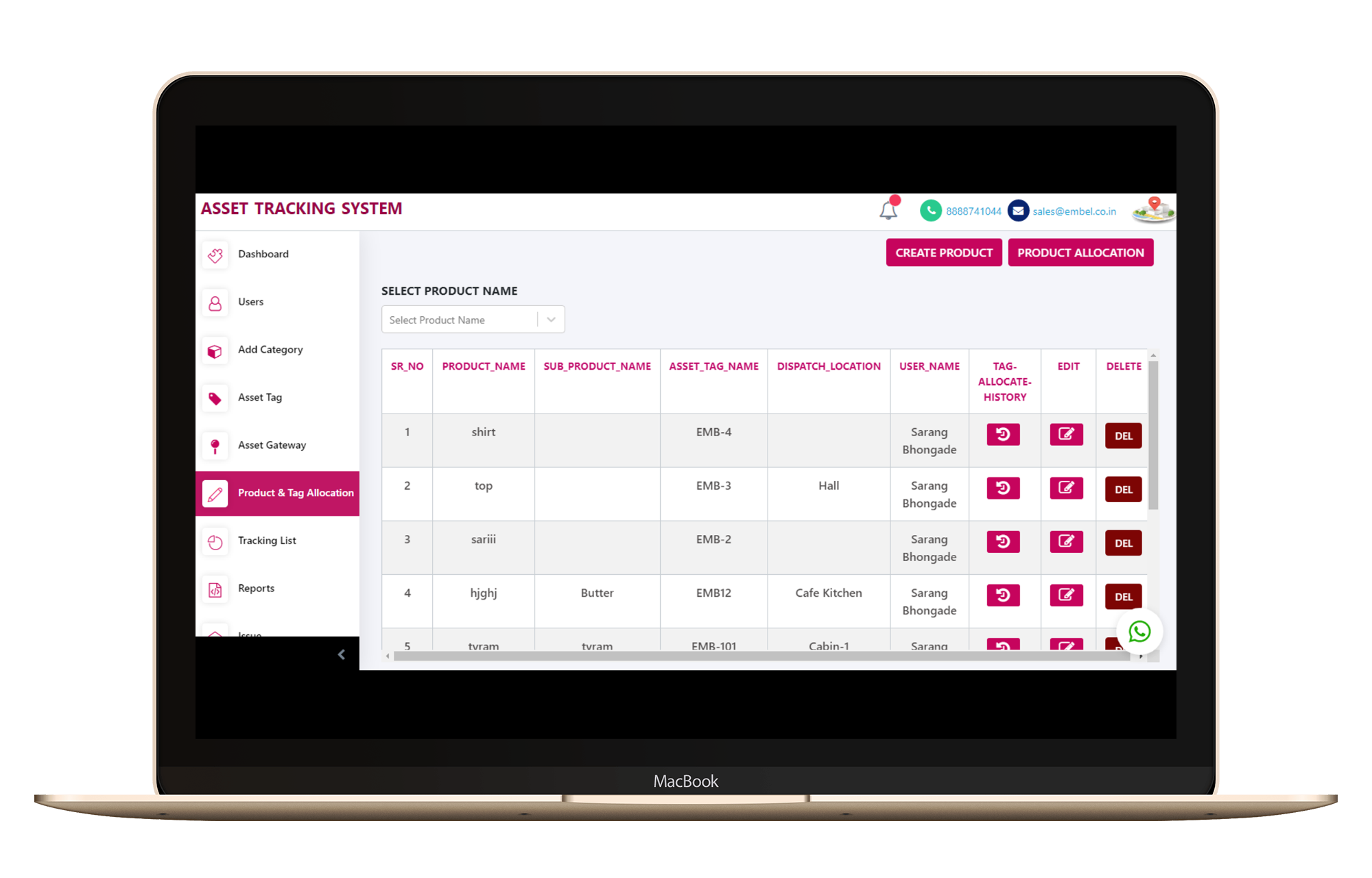 Products & Tag Allocation